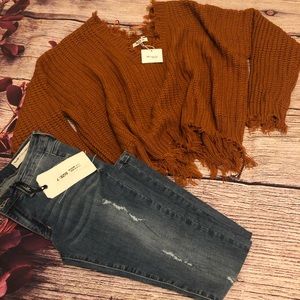 Rust color distressed top